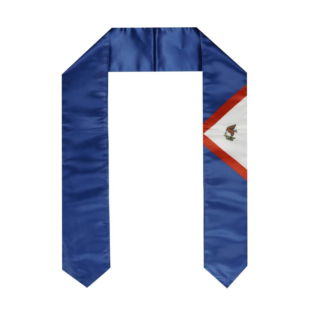 2507 American Samoa Flag Graduation Stole Sash for Study Aboard